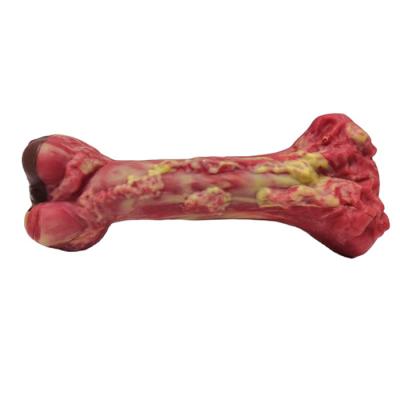 China Sustainable Hot Selling Customized Color Toys Dogs Food Grade Rubber Interactive Chew Toy Bone for sale