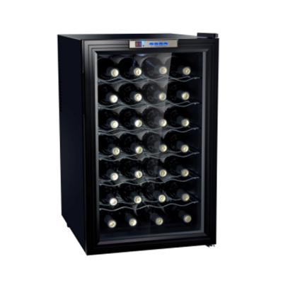 China Electronic Hotel Wine Cooler 28bottle Singlezone Wine Cooler Black for sale