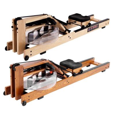 China Cardio Electromagnetic Control High Quality Wood Material Foldable Water Rowing Machine For Home Rowing Machine for sale