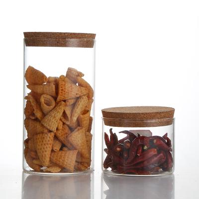 China Large Lid Storage Container New Products Glass Cookie Glass Jar Bamboo Wooden Jars for sale