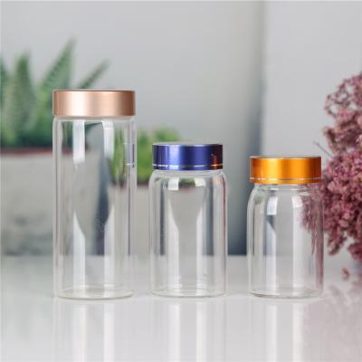 China Transparent Juice Packaging Bottle Candy Sealed Personal Care Cans Birds Nest Honey Bottles Of Small Glass Jar for sale