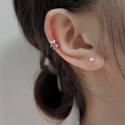 China Fashionable New Gaby Ear Cuff Star Ear Cuff Silver Plated CZ Ear Cuff Fake For Women Cut On Non-Piercing Earring for sale