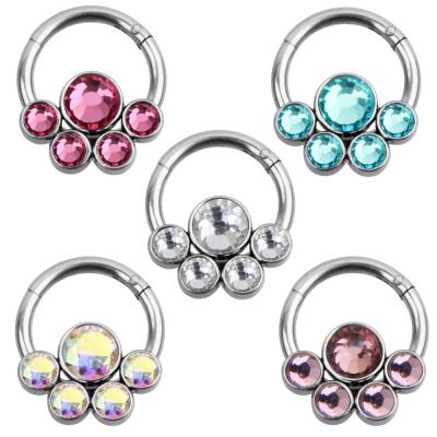 China Gaby 16G 316L casual/sporty nose flower nose piercing septum rings real piercing jewelry nose rings wholesale for sale