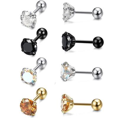 China TRENDY Gaby 316L Earrings Around Colorful CZ Earrings Stainless Steel Cartilage Earring Tragus Perforation for sale