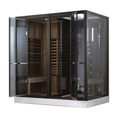 China Asihang modern saturated steam dry sauna, steam shower sauna combination, shower rooms with suana for sale