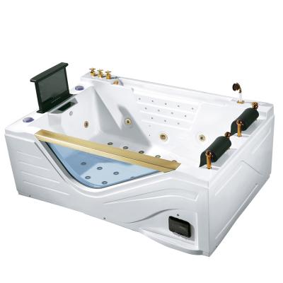 China Eco-friendly acrylic massage 17 inch wifi tv waterproof lifting bathtub for sale