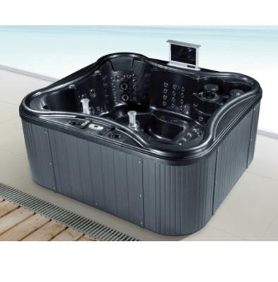 China Foshan Eco - Friendly Outdoor Cheap Cast Iron Black Whirlpool Bathtub for sale