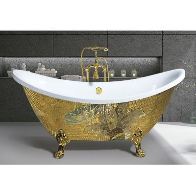 China Eco-friendly ofuro gold color acrylic classic bathtub with seat for sale