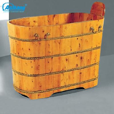 China Simple design bathroom aishang 33105 freestanding solid wood bathtub bathtub for sale