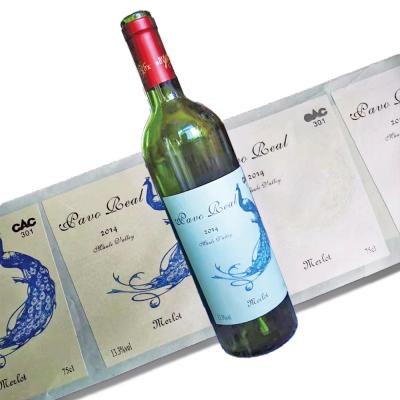 China Waterproof Custom Wine Label , Texture Custom Paper Luxury Wine Bottles Labels Sticker for sale