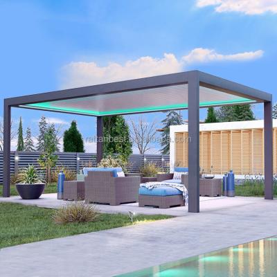 China Anti-UV Aluminum Gazebo Outdoor Furniture Luxury Garden Gazebo Pergola For Outdoor Restaurant for sale