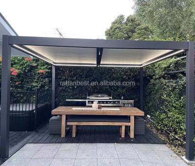 China Waterproof High Quality Modern Motorized Aluminum Outdoor Pergola Gazebos Gazebo For Paito for sale