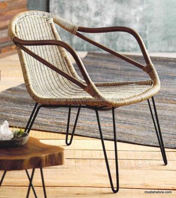 China Modern Rattan Garden Leisure Chair For Legs Synthetic Flat Base Black Wicker Luxury Commercial Used Outdoor Armchairs for sale