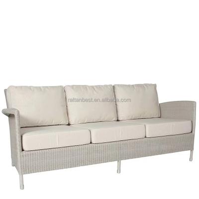 China Modern garden sofas set rattan furniture 3 seater PE rattan hand weaving luxury elegant sofa from Foshan factory for sale