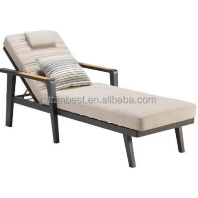 China Modern Sun Sofas Aluminum Frame Custom Sea Chairs Beach Side Chair With Armrest for sale