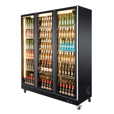 China Single-temperature Storage Auto Open Showcase Shop Fridge Display Spruce Finishing Touch Refrigerator for sale