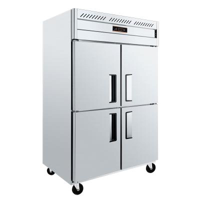 China Double-temperature kitchen equipment upright tray freezer restaurant refrigerator for sale