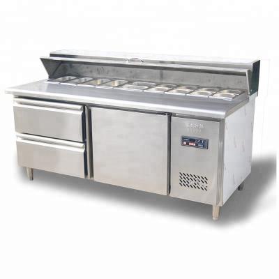 China Horizontal Single-temperature Stainless Steel Display Freezer Salad Bar Equipment for sale