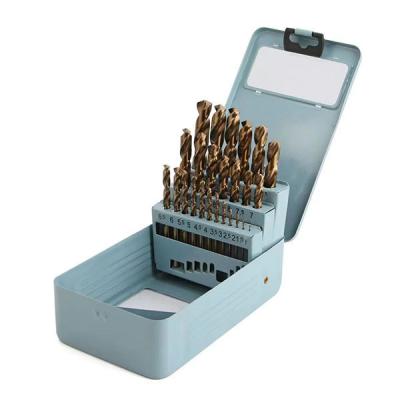 China For Factory Hard Wholesaler High Quality DIN338 25PCS HSS Stainless Steel and Metal Case Twist Drill Bits Set for Metal and Stainless Steel Drilling for sale