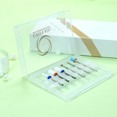 China Ceramic Nail Kit Set Nail Beauty Salon Diamond 4 Nail Drill Bit Set Carbide Drill Bits Kit For Nail Drill Machine for sale