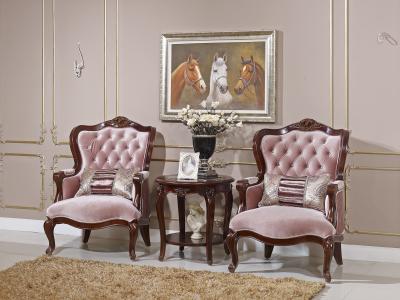 China Rahmen-Freizeit-Lehnsessel Sofa Chair Rose Pink Fabrics des Wohnzimmer-800*900*1140 fester hölzerner zu verkaufen