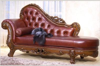 China Brown italienische lederne Luxus-Chaise Lounge Handcraft zu verkaufen