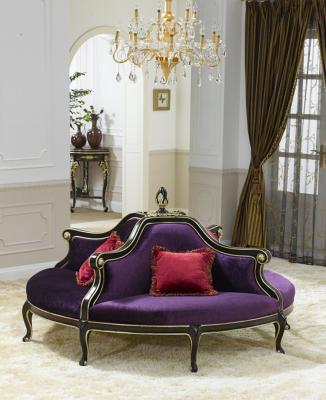 China Veludo roxo verde francês antigo Chaise Lounge Classic à venda