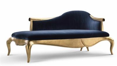 China Schwarzes Samt-Gewebe Luxus-Chaise Lounge zu verkaufen