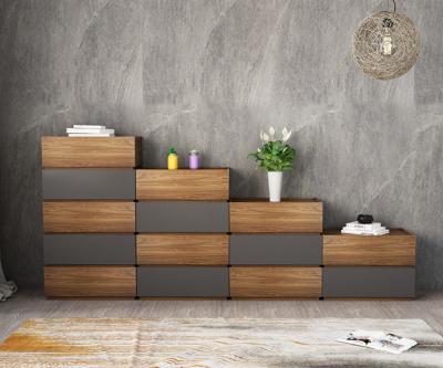 중국 Grey Wood Storage Cabinets Chest Of Drawer Living Room Melamine Wood Furniture 판매용