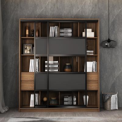 China Estante para libros de madera sólido con la puerta de cristal en venta