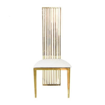 China Gold Brass Stainless Steel High Back Wedding Chairs for sale