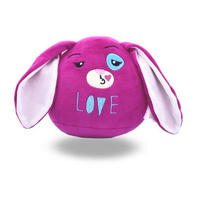 China Cute Fun Customized Promotional 6 Inch Purple Round Cute Super Soft Plush Ear Plush Rabbit Stuffed Toy Long for sale