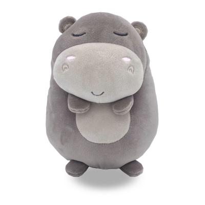 China Cute Fun Customized Promotion 6.5 Inch Soft Gray Cute Stuffed Hippo Animal Plush Toy For Children for sale