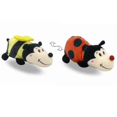 China Custom Wholesales 20cm Cute Fun Reversible Plush Stuffed Bee And Ladybird Toys For Fun for sale