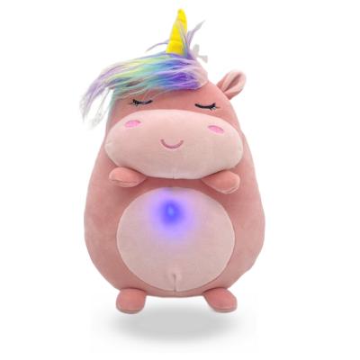 China Super Soft Plush Stuffed Cute Rainbow Unicorn Velboa Spandex Fun 20CM 8 Inch With USB Charger & Pleochromatic LED Light. for sale