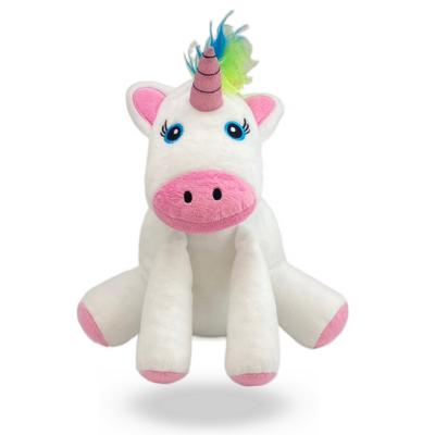 China Veboa Custom Cute Fun 25 cm 10 Inch White and Pink Color Soft Rainbow Stuffed Plush Unicorn Toy for Kids for sale