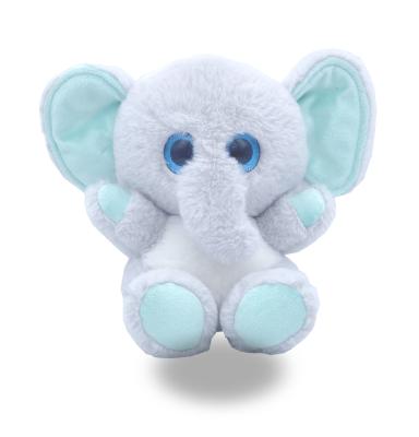 China Custom Promotion Fun Cute 8 Inch Stuffed Animal Elephant With Crystal Blue Giltter Big Eyes Soft Plush Toys For Children for sale