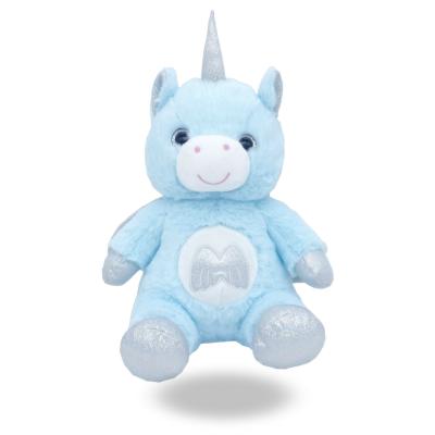 China Cute Fun Customized 10 Inches Big Blue Eyes Giltter Unicorn Plush Soft Suffed Toy With Wings For Gift for sale