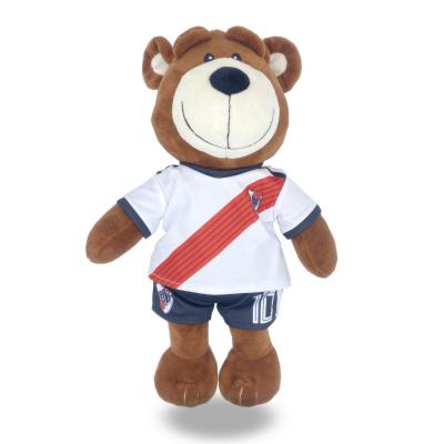 China Cute Fun Customized Promotion Brown Color Plush Stuffed Teddy Bear Toy With T Shirt for sale