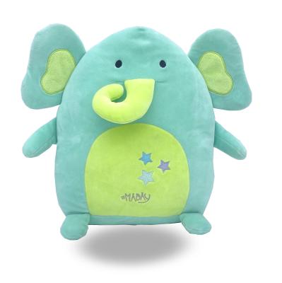 China Cute Fun Customized Spandex Super Soft Green Stuffed Plush Animal Elepant Cushion For Decoration And Kids for sale