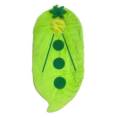 China Cute fun customized children's green plush radish super soft sleeping bag with zipper and cotton lining for sale