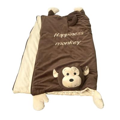 China Cute Fun Customized Brown Color Cute Monkey Kids Animal Happy Sleeping Bag For Winter for sale