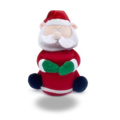 China Custom Made High Quality Plush Stuffed Santa Christmas Toy Red Christmas Color With Blankets Gift For Kids for sale