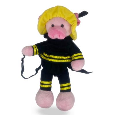 China Fun Cute Factory Direct Customized Design Made Cute Plush Stuffed Pink Pig Animal Doll With Dress Up Backpack For Kids for sale