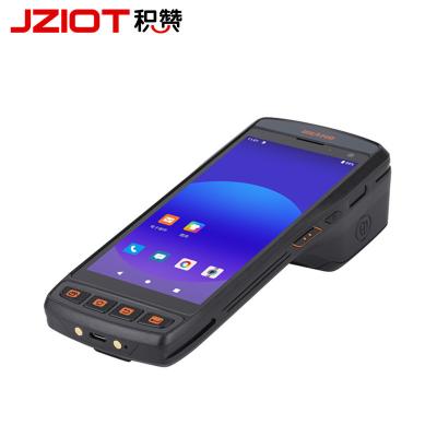 China JZIOT SDK Uitgerust Draadloos Draagbare Laser 1D 2D Handheld Android NFC Barcode PDA Scanner Met Printer Te koop