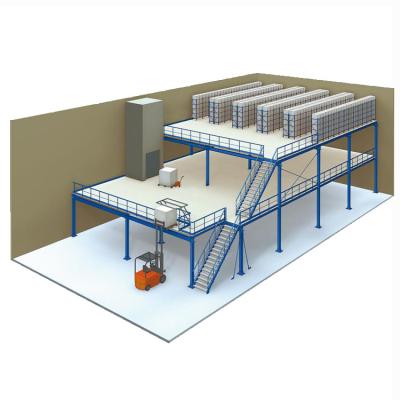 China Modular Steel Attic Rack Industrial Mezzanine Mezzanine Floor Storage Platform 5000kg for sale