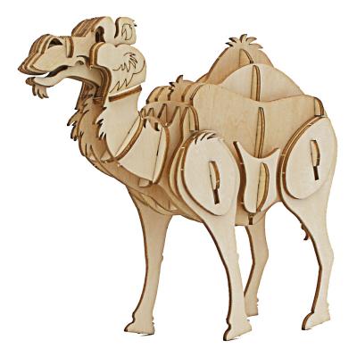 China DIY PLAY OEM 2022 Custom Made ODM Kids Educational DIY Toys Wooden Animal Game Dromedary Camel IQ 3D Puzzle Model Gift Manufacturers Wholesale for sale