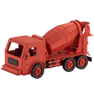 China DIY TOY OEM Boys Educational Construction Car Toys Gifts DIY Mixer Truck Construction Vehicles Souvenir 3D Model Paper Puzzles For Children for sale