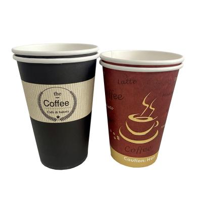 China Wholesale Custom Paper Cups Disposable Logo Smoothie Cups Paper Cup 12 Ounce Disposable Manufacturing Business for sale