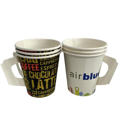 China Manufacturer Wholesale Disposable Single Wall Custom Printed Hot Drinking Paper Cup With Handle for sale